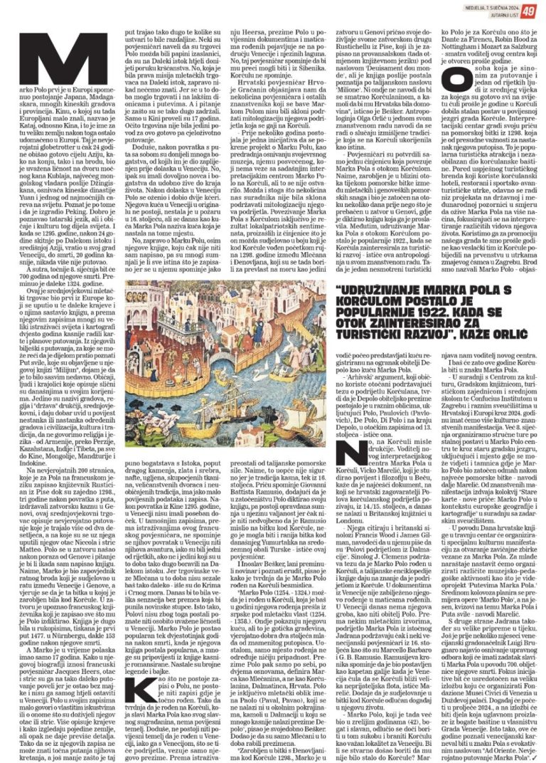 Besplatno vođenje kroz izložbu i Izjava za medije povodom 700. godina smrti Marka Pola